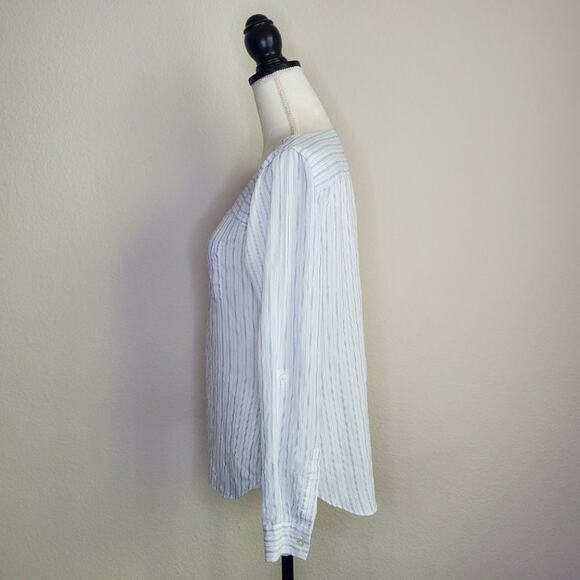 LOFT Women's White Striped Top Small - Picture 4 of 6